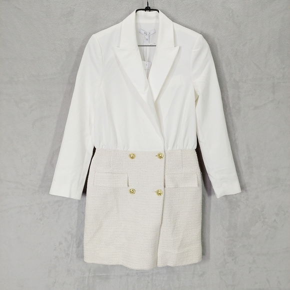 New DEREK LAM 10 CROSBY Chiara button-detailed twill and metallic tweed P1796 - Picture 2 of 14